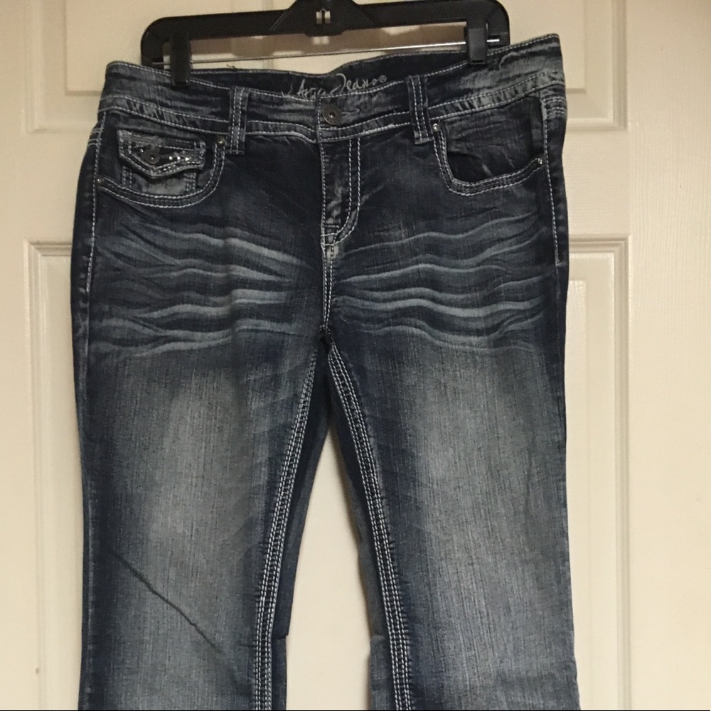 Cute bootcut with rhinestone jeans